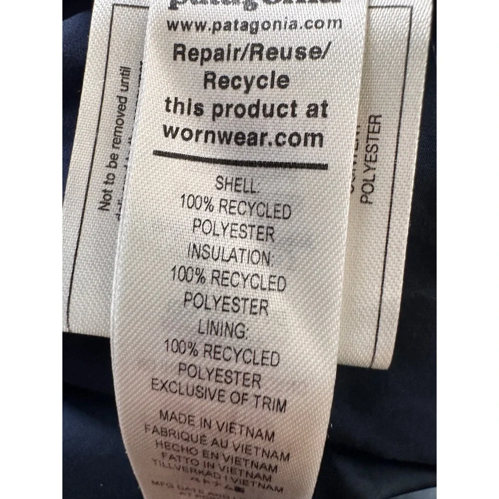 Patagonia Quilted Puffer Jacket‎ Kids L 12 Years Navy Blue Insulated